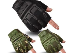 Green Camo fingerless Gloves