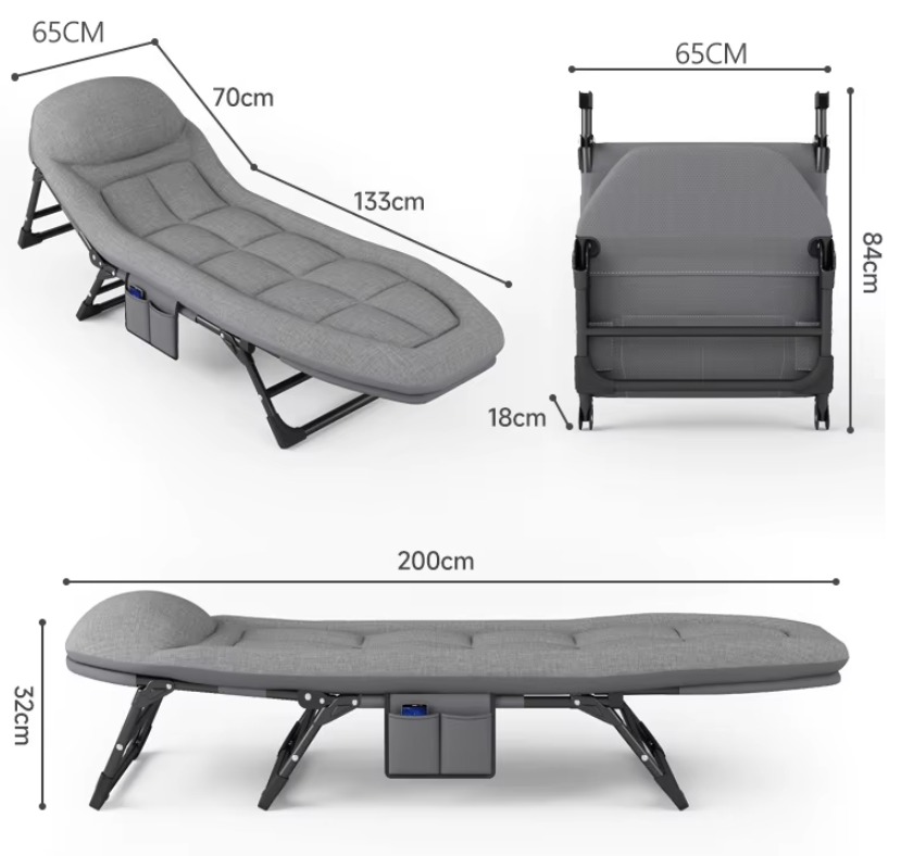 Metal Folding Lightweight Portable Multi-Function Single Bed - Image 2