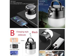 Sport Outdoor Multi-functional Emergency Camping Light and phone Charger.