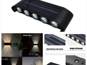 Decorative Outdoor Solar Powered Up & Down Wall Lamp.