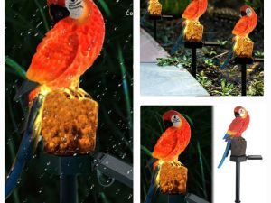 Solar Power Light LED Parrot Yard Outdoor Lawn Lamp