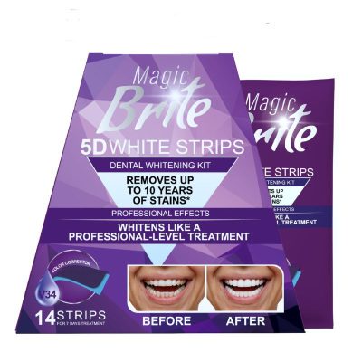 Magic Brite 5D white stripes dental whitening Kit Professional effects - 14 strips  Use at your own risk